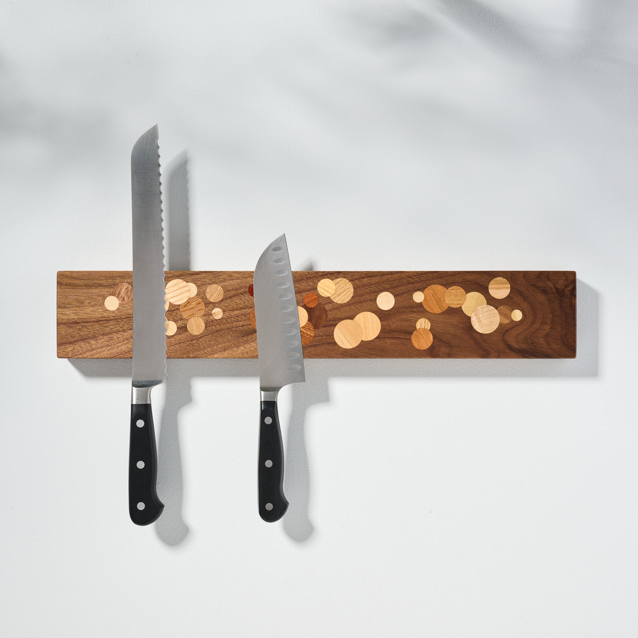 Elevate your kitchen with our handcrafted polka dot walnut